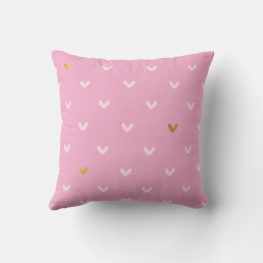Chic Pink Gold Hearts Birthday Kussen (Achterkant)