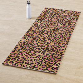 Chic Pink Gold Leopard Afdrukken op maat Yogamat
