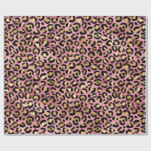 Chic Pink Gold Leopard Pattern Baby shower Gift Cadeaupapier (Vlak)