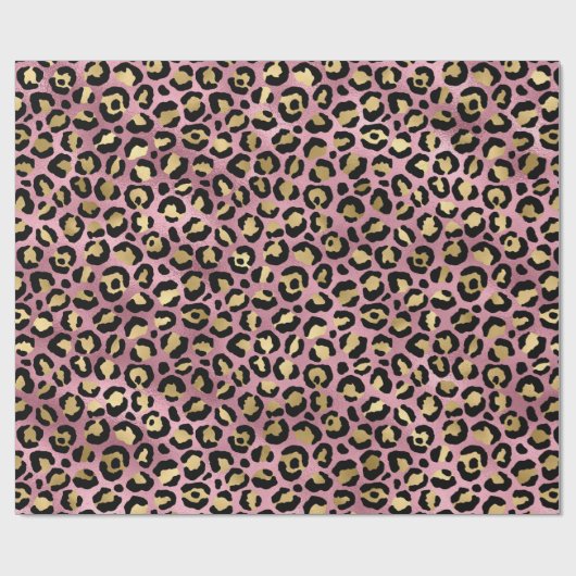 Chic Pink Gold Leopard Pattern Baby shower Gift Cadeaupapier (Vlak)