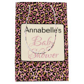 Chic Pink Gold Leopard Pattern Baby shower Gift Medium Cadeauzakje (Voorkant)