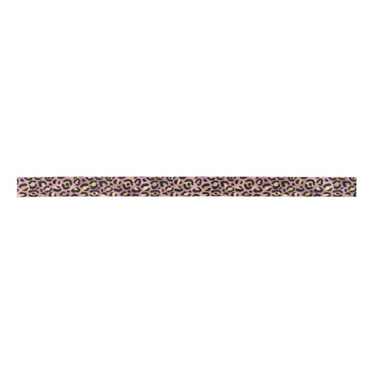 Chic Pink Gold Leopard Pattern Baby shower Gift Satijnen Lint (Voorkant)