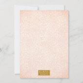 Chic Pink & Gold Leopard Sweet 16 Party Kaart (Achterkant)