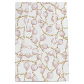 Chic Pink Gold Pearl Bridal Shower Medium Cadeauzakje (Voorkant)