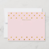 Chic Pink & Gold Polka Dots Aangepast flat Note-ka Notitiekaartje (Voorkant)