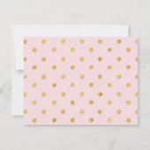 Chic Pink & Gold Polka Dots Aangepast flat Note-ka Notitiekaartje (Achterkant)