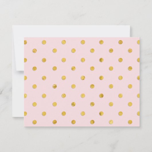 Chic Pink & Gold Polka Dots Aangepast flat Note-ka Notitiekaartje (Achterkant)