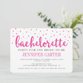 Chic Pink Gold Stippen Bachelorette Kaart (Staand voorkant)