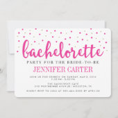 Chic Pink Gold Stippen Bachelorette Kaart (Voorkant)