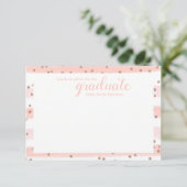Chic Pink & Gold Words of Advice Afstuderen Kaarte Advieskaart (Staand voorkant)