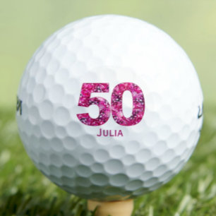 Chic Pink Golf cadeau voor vrouw - 50e verjaardag Golfballen