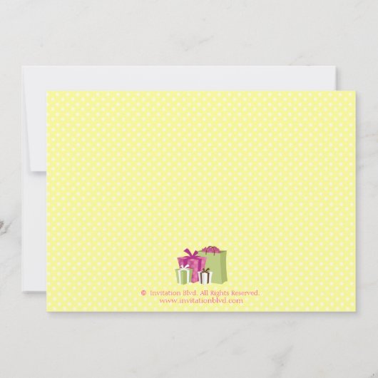 Chic Pink Green Polka Dot Modern Ma Baby shower Kaart (Achterkant)