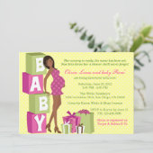 Chic Pink Green Polka Dot Modern Ma Baby shower Kaart (Staand voorkant)