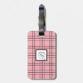 Chic Pink & Grey Plays Mode Patroon Bagagelabel (Achterkant verticaal)