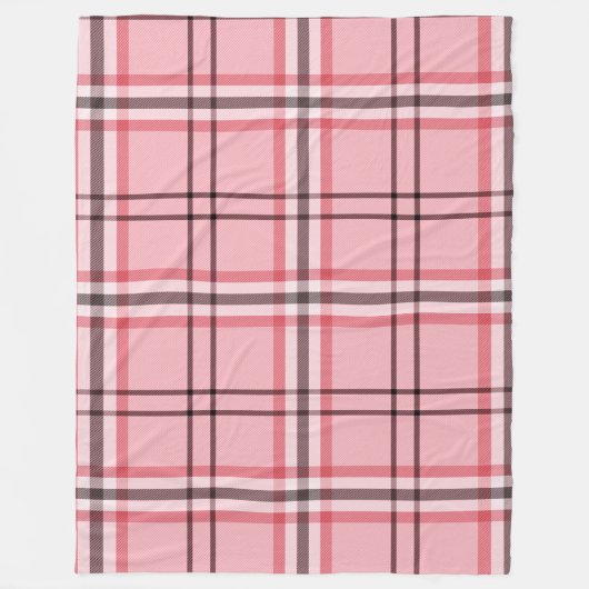 Chic Pink & Grey Plays Mode Patroon Fleece Deken (Voorkant)