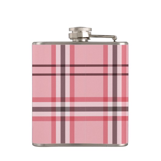 Chic Pink & Grey Plays Mode Patroon Heupfles (Achterkant)