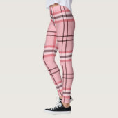 Chic Pink & Grey Plays Mode Patroon Leggings (Links)