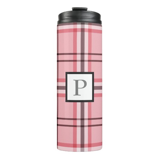 Chic Pink & Grey Plays Mode Patroon Thermosbeker (Voorkant)