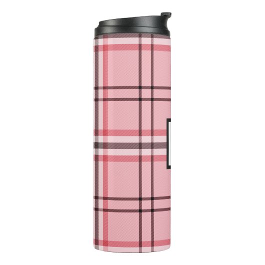 Chic Pink & Grey Plays Mode Patroon Thermosbeker (Gedraaid links)