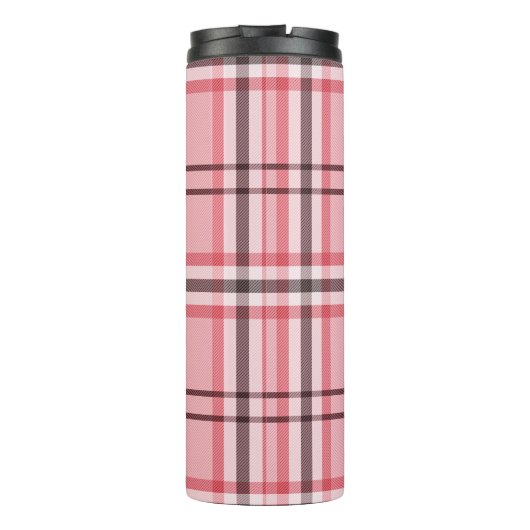 Chic Pink & Grey Plays Mode Patroon Thermosbeker (Achterkant)