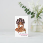 Chic Pink Hair Stylist Visitekaartje (Staand voorkant)