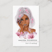 Chic Pink Hair Stylist Visitekaartje (Voorkant)