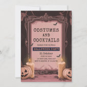 Chic Pink Halloween Party Uitnodiging (Voorkant)