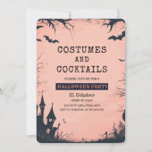 Chic Pink Halloween Party Uitnodiging (Voorkant)