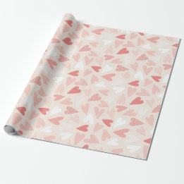 Chic Pink Hearts Valentijnsdag Cadeaupapier