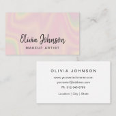 Chic Pink Holographic Makeup Artist Business Card Visitekaartje (Voorkant / Achterkant)