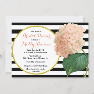 Chic  Pink Hydrangea Wedding Vrijgezellenfeest Kaart