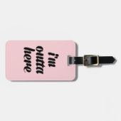 Chic Pink ik ben hier Bagagelabel (Voorkant horizontaal)