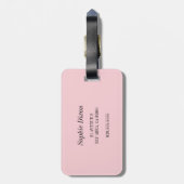 Chic Pink ik ben hier Bagagelabel (Achterkant verticaal)