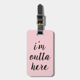 Chic Pink ik ben hier Bagagelabel