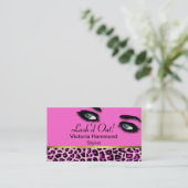 Chic Pink Jaguar en Eyes Visitekaartje (Staand voorkant)