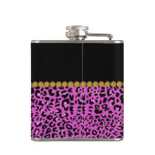 Chic Pink Jaguar Print Custom Flask Heupfles (Achterkant)