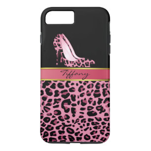 Chic Pink Jaguar Print iPhone 7 Plus Hoesje