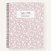 Chic Pink Leopard Skin Pattern Monogram Notitieboek (Voorkant)
