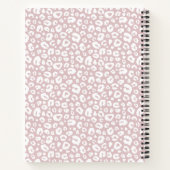 Chic Pink Leopard Skin Pattern Monogram Notitieboek (Achterkant)