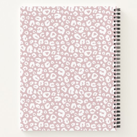 Chic Pink Leopard Skin Pattern Monogram Notitieboek (Achterkant)