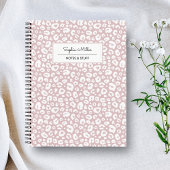 Chic Pink Leopard Skin Pattern Monogram Notitieboek