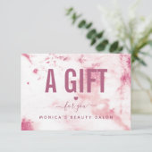 Chic Pink Marble Elegant Glam Beauty Salon Modern (Staand voorkant)