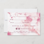 Chic Pink Marble Elegant Glam Beauty Salon Modern (Achterkant)