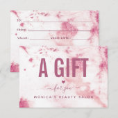 Chic Pink Marble Elegant Glam Beauty Salon Modern (Voorkant / Achterkant)