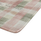 Chic Pink Mint Cream Plaid Stripes   Snijplank (Hoek)