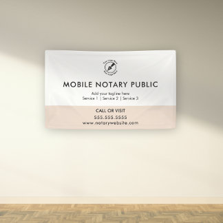 Chic Pink Mobiele Notaris Publieke Logo Website Ev Spandoek