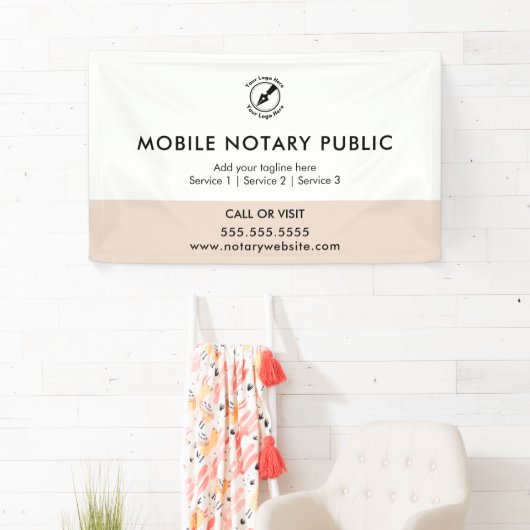 Chic Pink Mobiele Notaris Publieke Logo Website Ev Spandoek (Insitu)