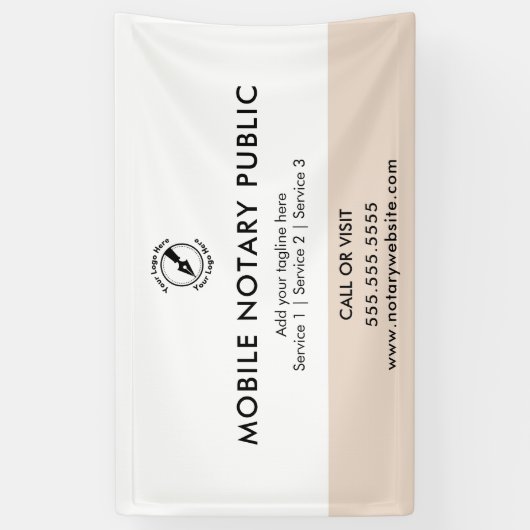 Chic Pink Mobiele Notaris Publieke Logo Website Ev Spandoek (Verticaal)