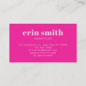 Chic Pink Modern Haarstylist Visitekaartje (Achterkant)
