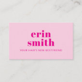 Chic Pink Modern Haarstylist Visitekaartje (Voorkant)